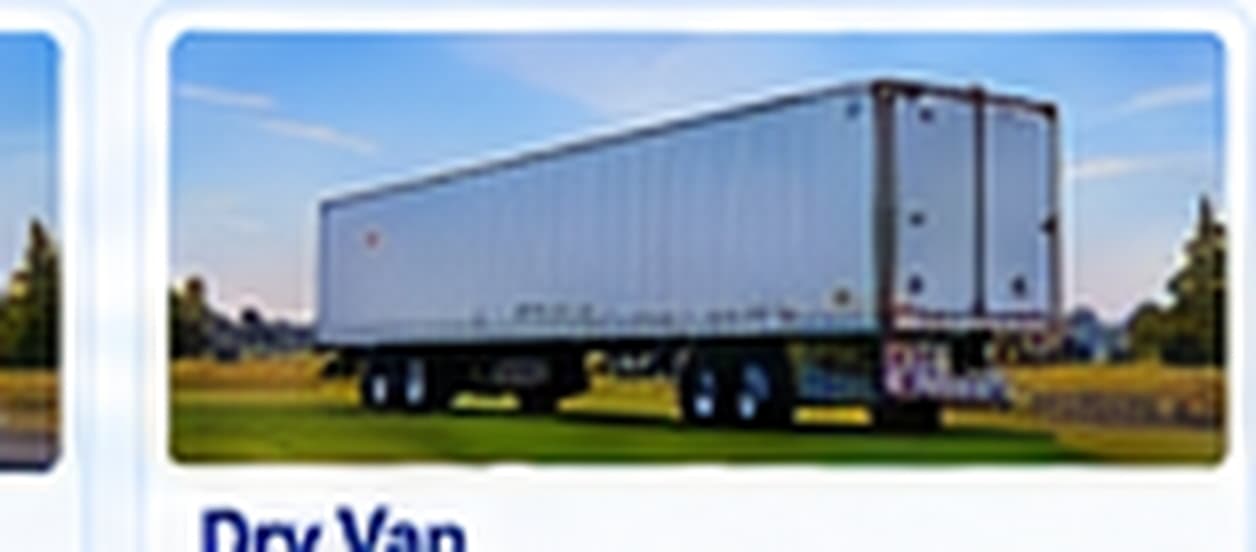 Dry van trailer parked on a field lot