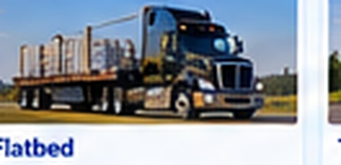 Flatbed truck carrying a secured load