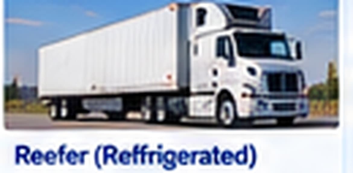 White refrigerated truck on a sunny road