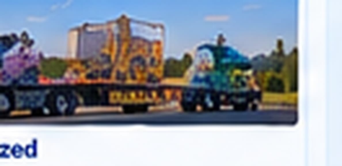 Specialized flatbed hauling oversized equipment