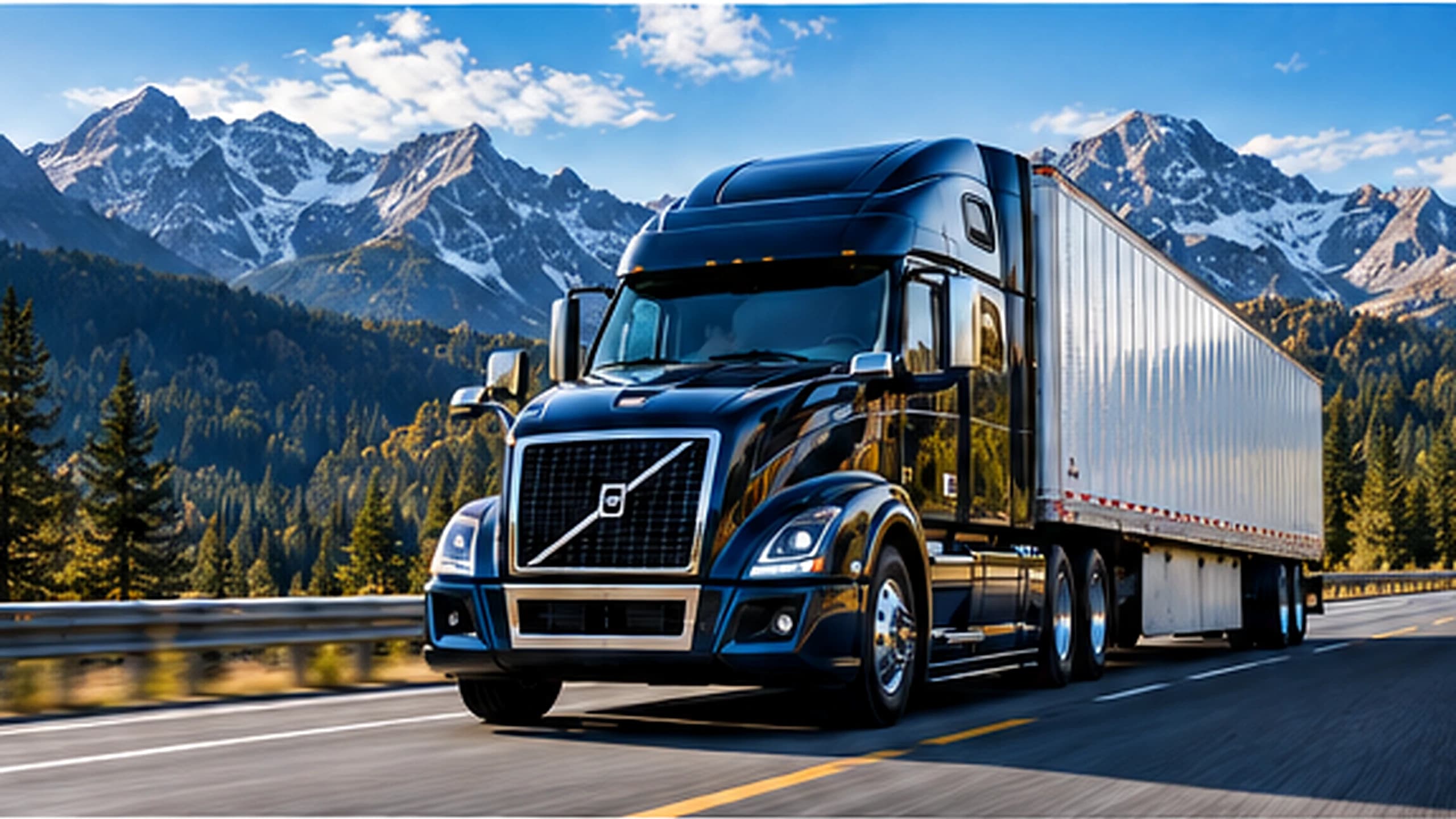 Class 8 tractor-trailer on a mountain highway