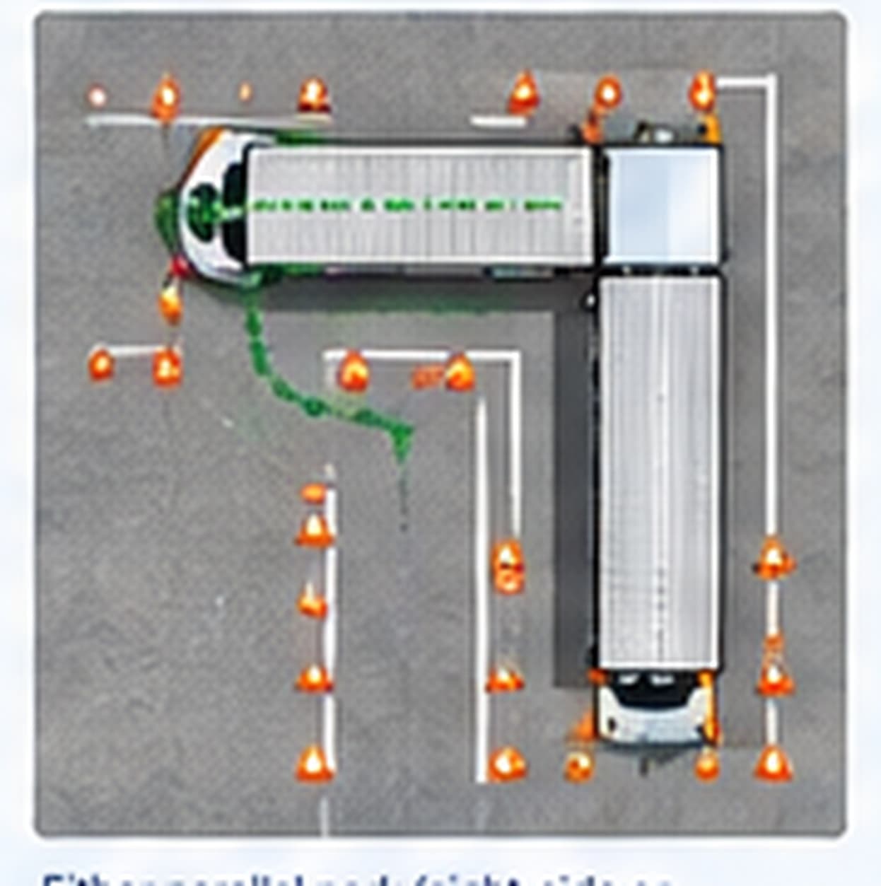 Top-view diagram: Parallel Park or 90° Alley Dock