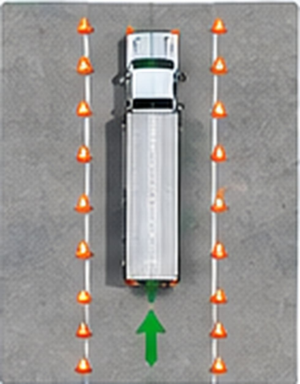 Top-view diagram: Straight-Line Backing